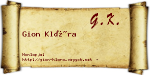 Gion Klára névjegykártya