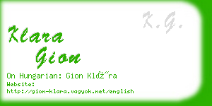 klara gion business card